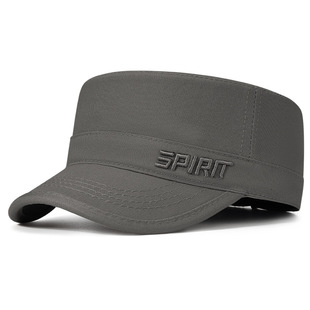 平顶帽男士 潮流百搭休闲短檐中老年双层纯棉鸭舌帽 后封口春秋新款