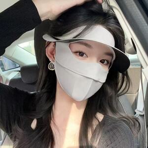 黑胶防晒面罩全脸防晒口罩防紫外线女透气遮阳脸基尼帽檐全锦脸罩