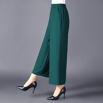 夏季新款高腰九分休闲宽松阔腿裤