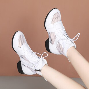 夏季网纱舞蹈鞋女软底外穿广场舞鞋成人跳舞鞋舒适妈妈鞋爵士舞鞋