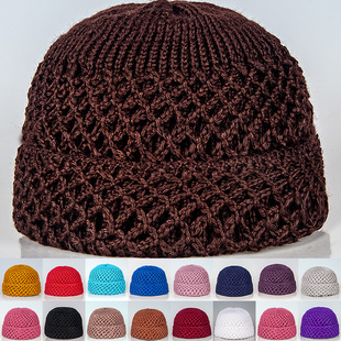 秋冬天中老年人帽子女奶奶手工勾线针织毛线帽加厚老太太妈妈保暖