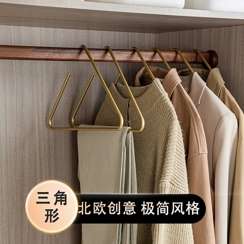铝合金衣架实心家用轻奢高级卧室衣柜无痕衣架防肩角不起包挂衣架