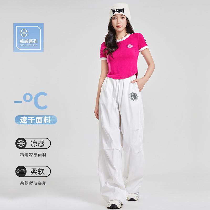 。杨丽萍广场舞运动服装新款圆领t恤曳步舞宽松伞兵裤女爵士舞衣