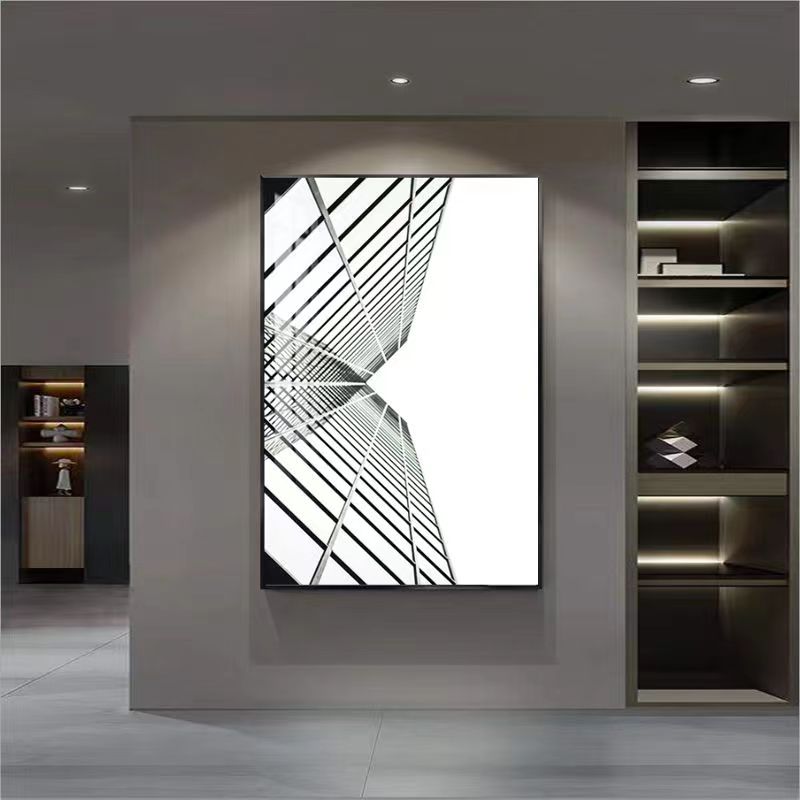 客厅装饰画建筑几何极简风沙发背景墙挂画轻奢落地画玄关过道壁画图片