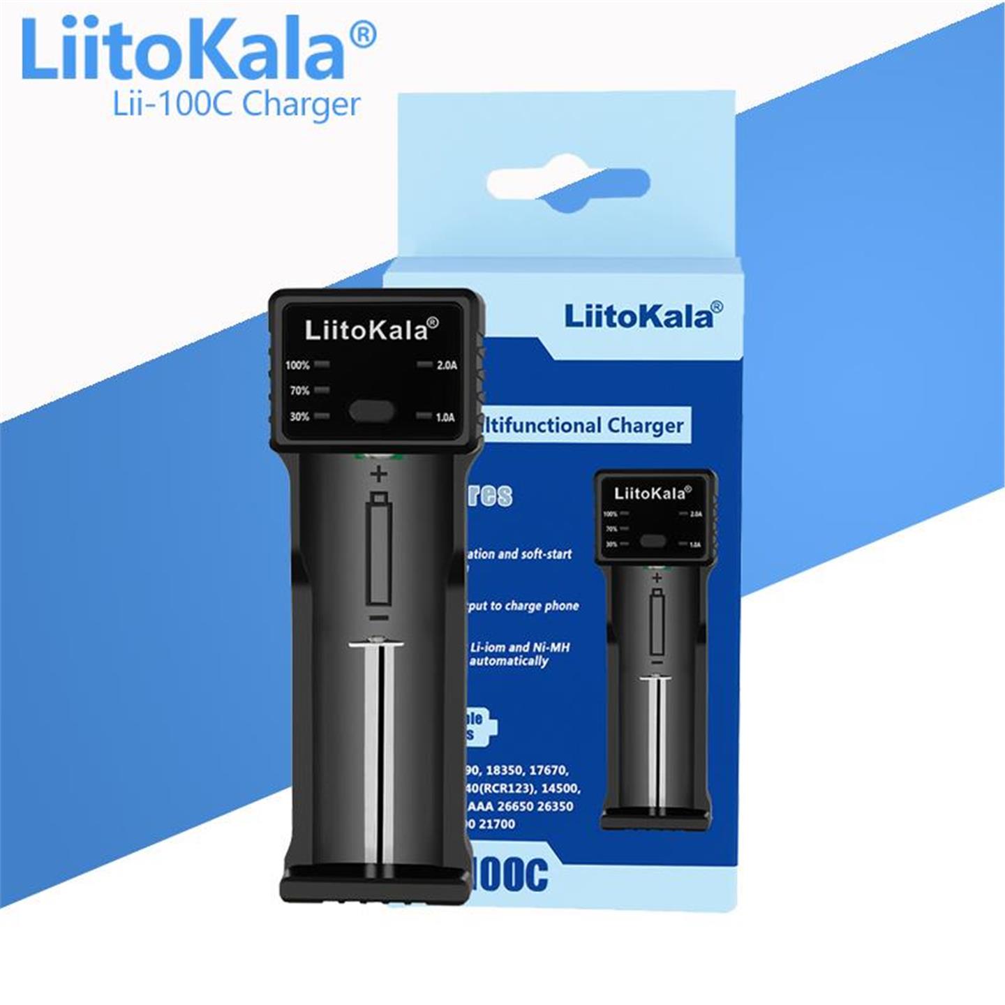 LiitoKalaLiitoKala Lii-100C 21700电池充电器 18650 3.7V 充电