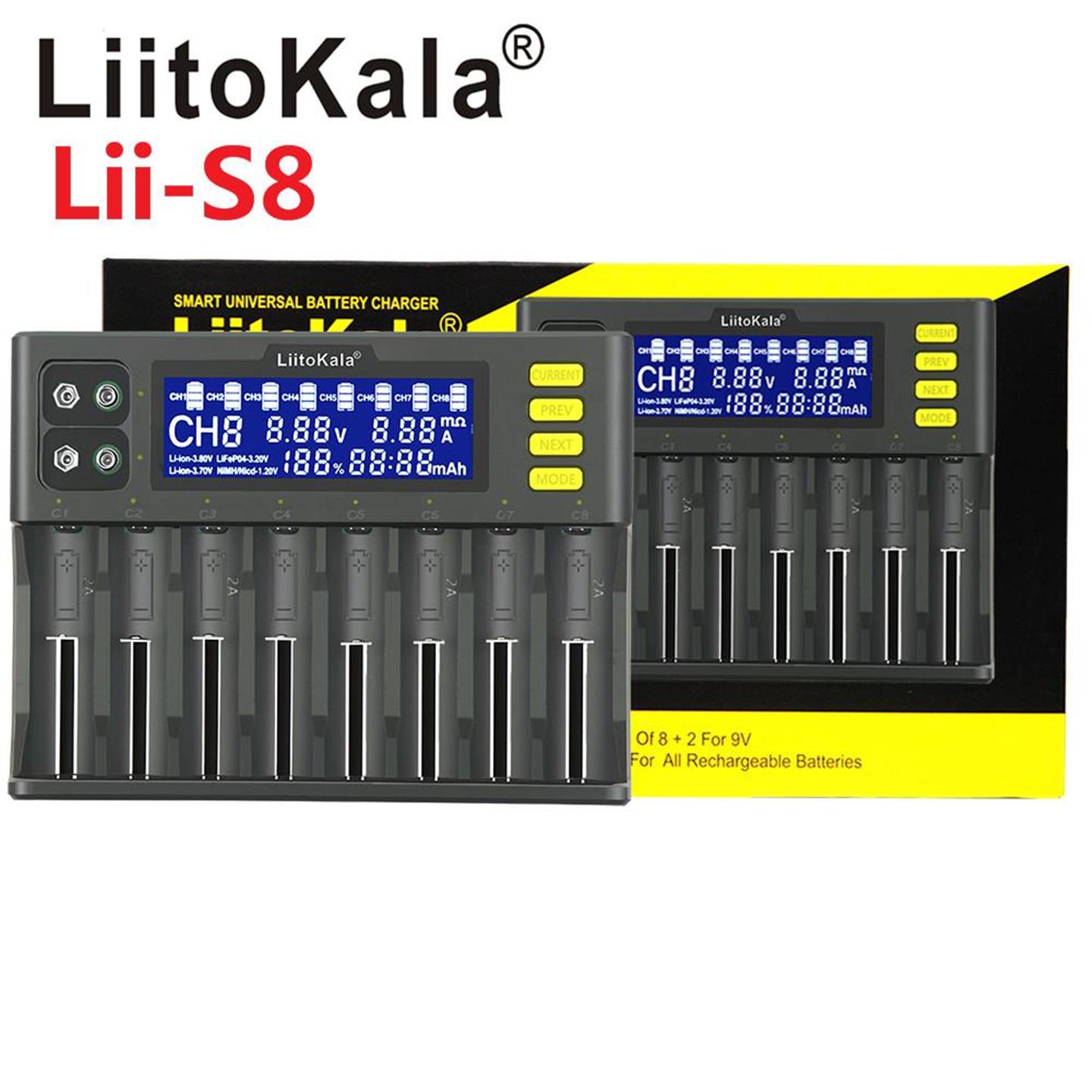Liitokala Lii-S8智能充电器8槽18650锂电266505号217003.2V铁锂