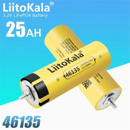 LiitoKala 46135 3.2V25Ah LiFePO4电池适用于游艇房车高尔夫车