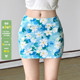 WEEKEEP 夏日多巴胺薄荷蓝度假风包臀显瘦印花半身裙百搭性感短裙