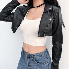 港风复古超短皮衣外套女 机车朋克风酷炫黑色PU上衣外穿百搭潮秋