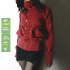 美式 街头立领红色螺纹拼接长袖 外套女百搭修身 WEEKEEP 工装 夹克