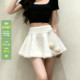 WEEKEEP 少女风白色蝴蝶结系带毛球毛织半裙百搭基础A摆显瘦短裙