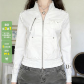 WEEKEEP 夹克 长袖 纯色基础工装 风拉链口袋立领外套女百搭休闲修身