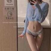 字棉字低腰母简约性感运无风抗菌痕 纯9218 Hott动ie 字母V腰