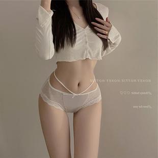 法式 细温柔 性感纯欲蕾i带丝抗菌纯色系低腰少女 Hotte私人2029