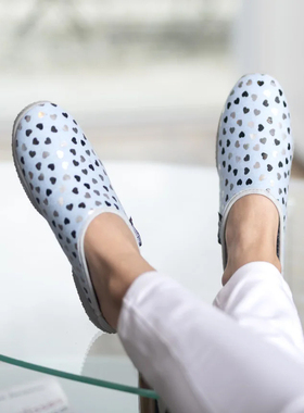 DIAN黛安戴安 法国进口春秋防滑软底拖鞋蓝色爱心