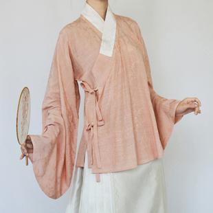 交领明制春夏女装 漫春雪汉服 短衫 直领大襟琵琶袖 藤草