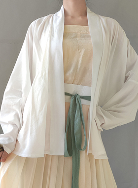 漫春雪对襟短衫飞机袖宋制汉服纯色暗纹人棉日常百搭多色春夏秋