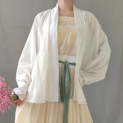 漫春雪对襟短衫飞机袖宋制汉服纯色暗纹人棉日常百搭多色春夏秋