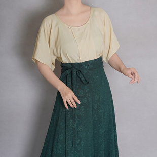 漫春雪汉服【清凉引】纯色唐制圆领短衫半袖短袖唐背子人丝麻夏季