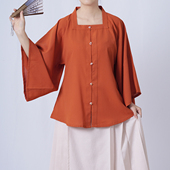 漫春雪汉服 微凉 方领半袖 清仓 短衫 明制纯色日常春夏秋上衣