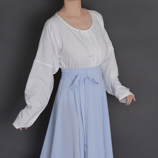 漫春雪汉服【沥沥】唐制圆领短衫垂领衫纯色日常通勤百搭春夏女