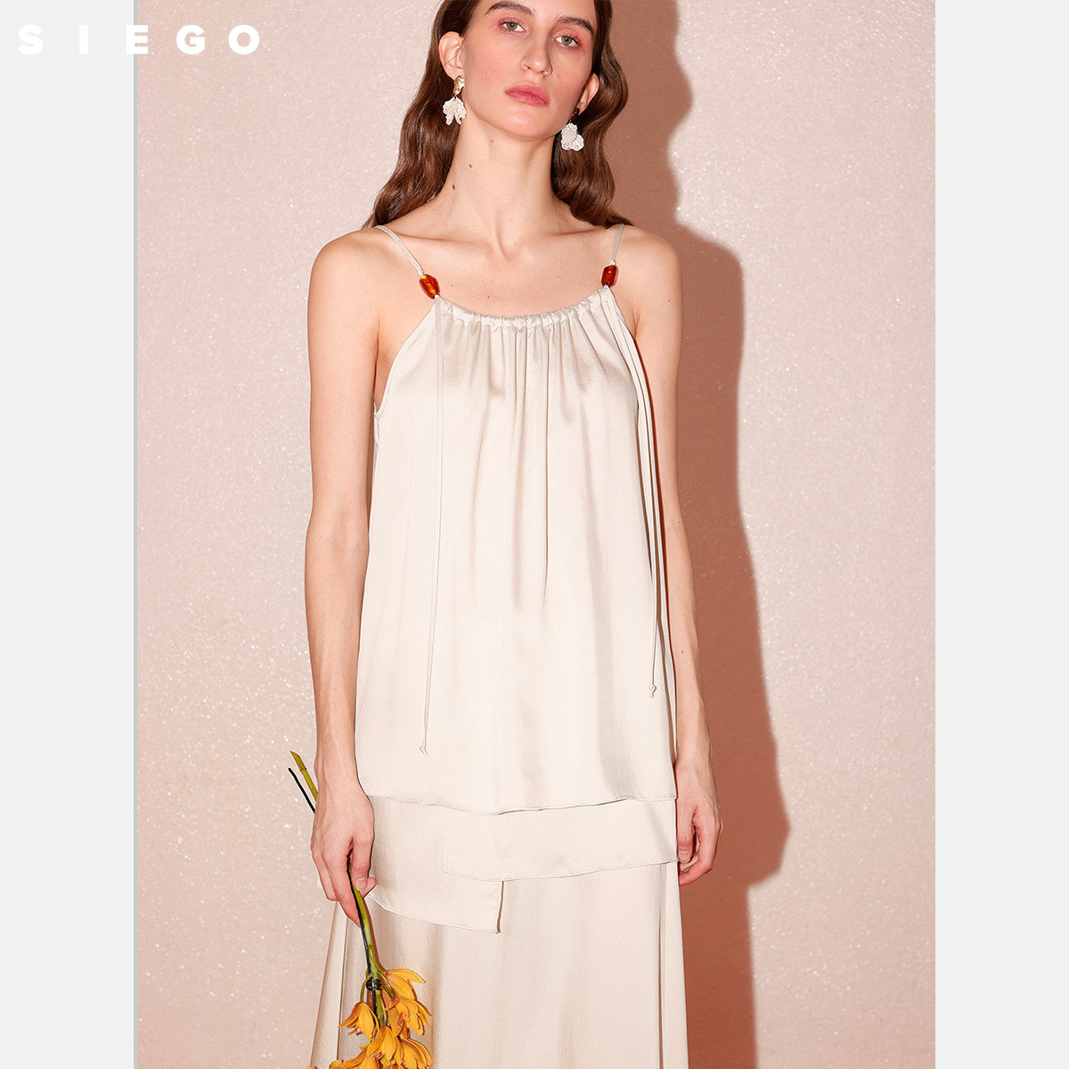 Siego西蔻宽松串珠垂坠柔顺吊带小衫64534506