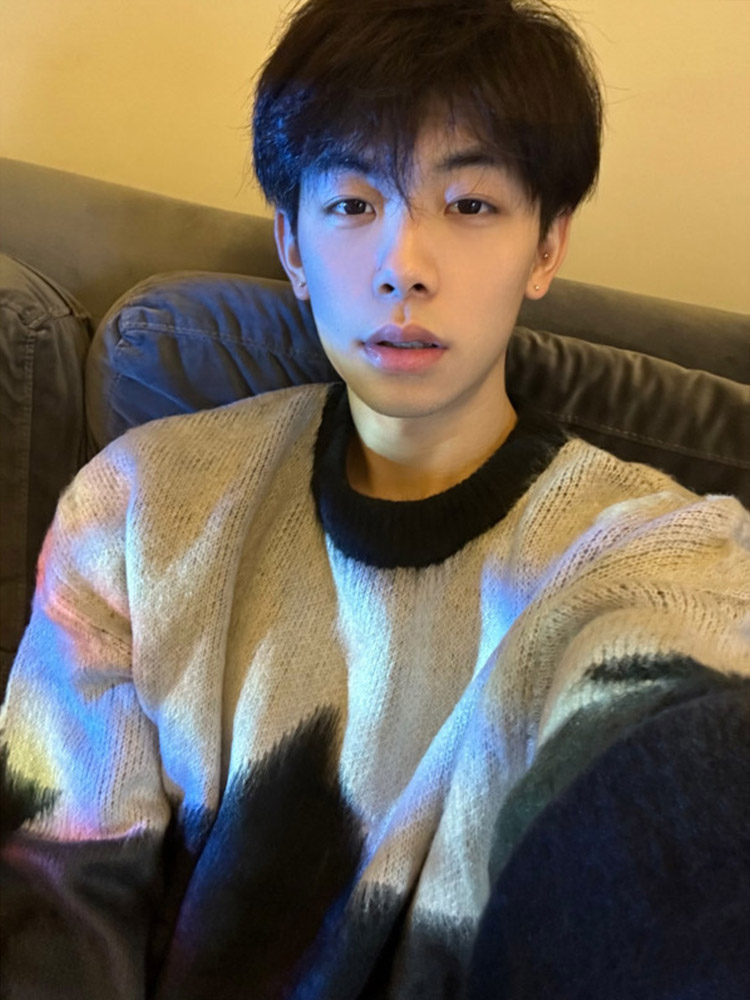 拼色星星提花毛衣男女懒惰宽松