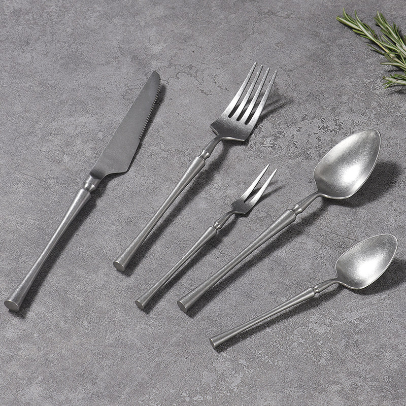 美式复古餐具不锈钢西餐具刀叉勺三件套套餐牛排刀下午茶甜品勺,餐饮具,西餐餐具套装,淘宝优惠券,粉丝福利购,淘宝优惠卷