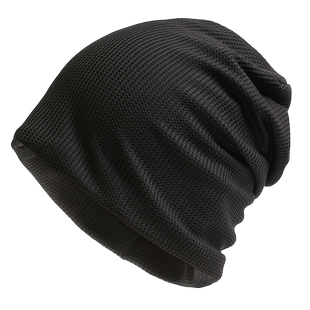 网红显脸小黑色帽子男女春秋薄款百搭毛线帽包头帽冬季针织堆堆帽