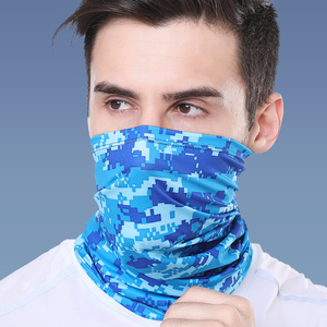 冰丝防晒面罩夏季男款全脸一体护颈骑行钓鱼运动头巾围脖防晒袖套