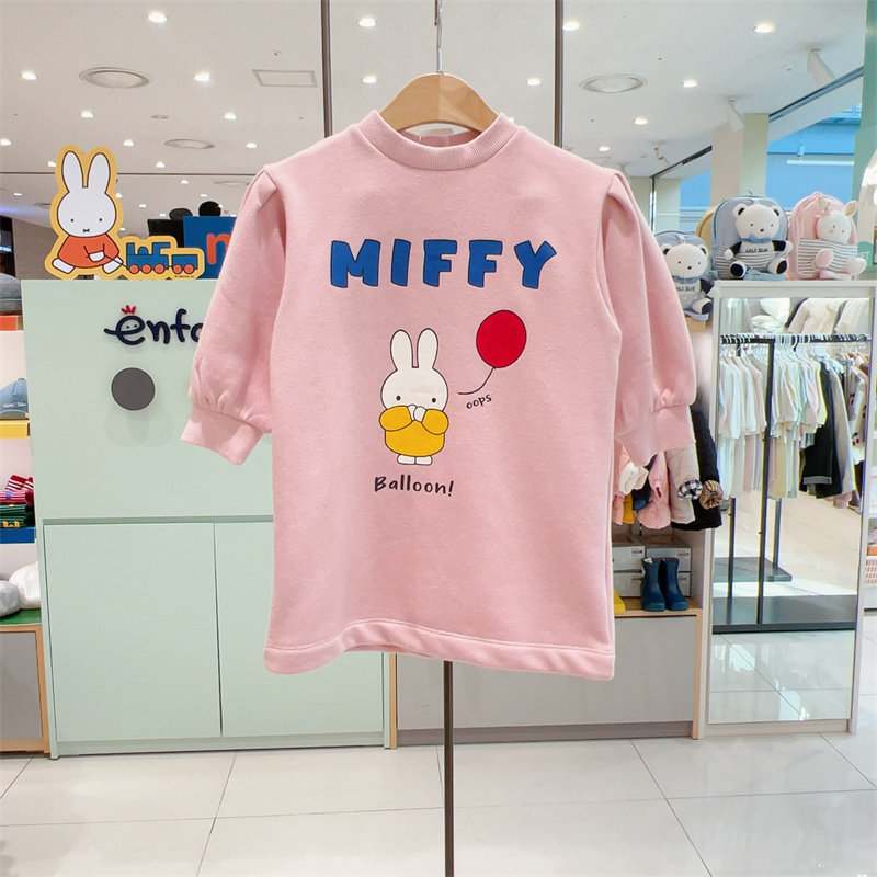 打折miffy米菲兔韩国童装专柜代购春1儿童可爱小兔直筒连衣裙5101