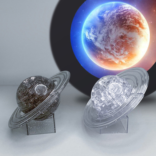 3d立体星球拼图积木水晶宇宙模型透明拼装成年手工diy玩具高难度