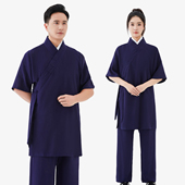 武当道服女装 春秋夏薄款 男居士道装 斜襟三清领道服道袍女道士服装