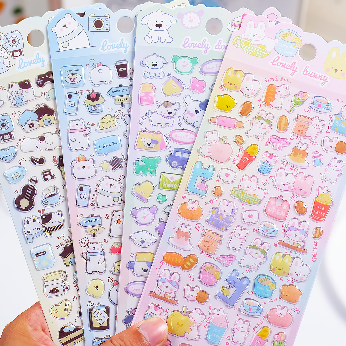 可爱动物3d立体水晶钻石贴纸