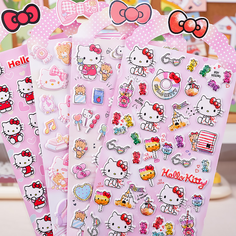 正版凯蒂猫Hello kitty儿童贴纸女孩贴画幼儿园卡通泡泡贴