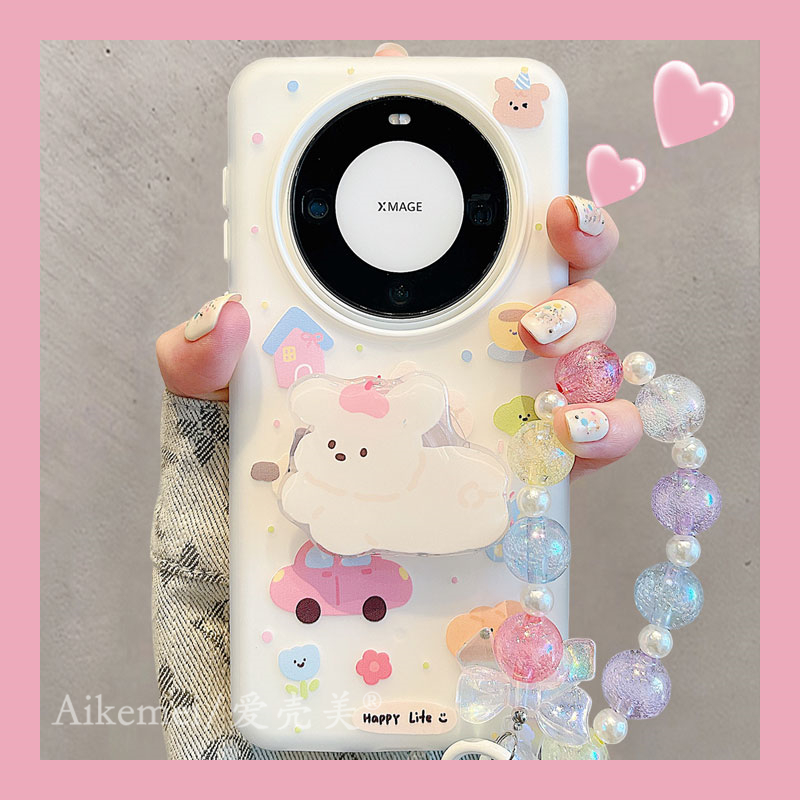 适用华为mate60pro+卡通手机壳女