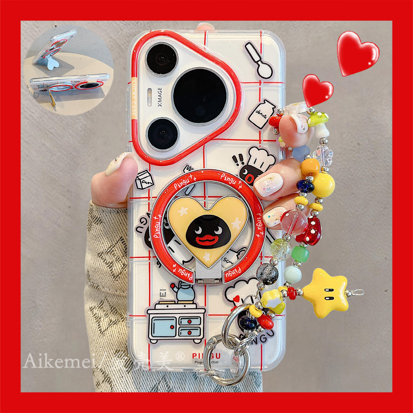 适用华为pura80pro+卡通手机壳女