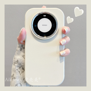 适用华为mate80pro 手机壳mate7060pro荣耀500简约纯色Pura8070肤感椭圆mate5040pro电镀镜头圈magic8小米17p