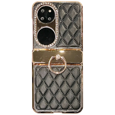 适用华为pocket2菱格皮质手机壳