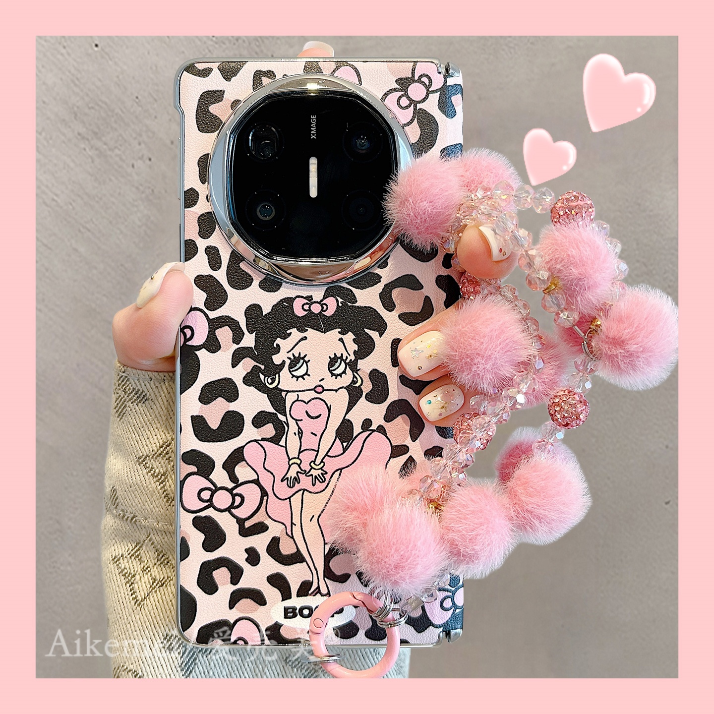 适用华为mateX6典藏版豹纹手机壳