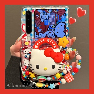 适用华为PuraX折叠屏手机壳可爱格纹猫咪立体星星pocket2立体硅胶磁吸支架小米mixflip2中轴保护三星ZFlip765