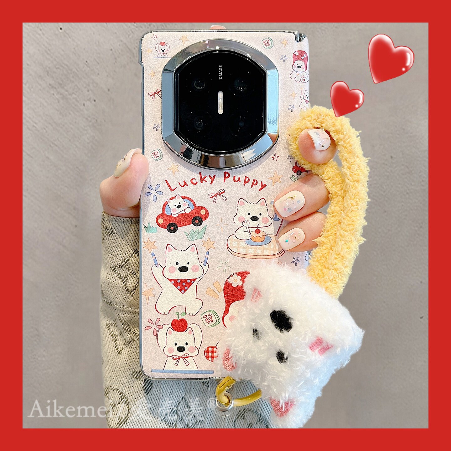 适用华为MateX7折叠屏手机壳趣味卡通可爱汽车小狗MateX6