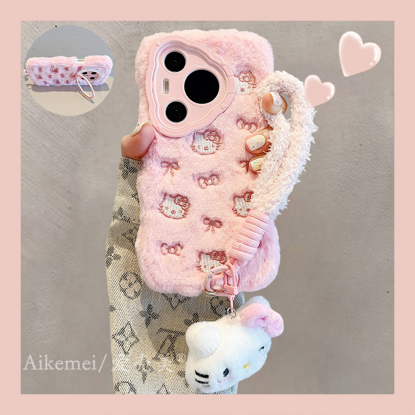 适用华为pura80pro+手机壳粉色毛绒可爱刺绣蝴蝶结kt猫Pura70pro毛绒挂绳p8070pro镜头支架mate70pro+保护套,3C数码配件,手机保护套/壳,淘宝优惠券,粉丝福利购,淘宝优惠卷