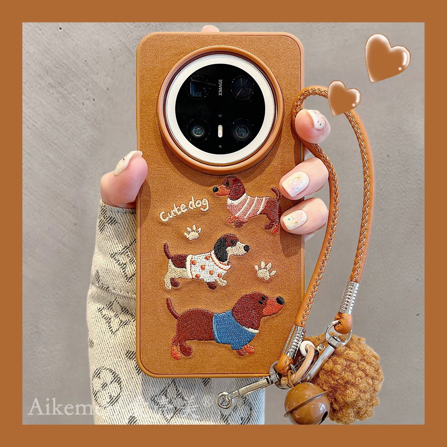 适用华为mate70pro+手机壳秋冬复古卡通刺绣腊肠狗Mate60pro毛球挂绳mate70简约绒布pura80pro+全包防摔女款,3C数码配件,手机保护套/壳,淘宝优惠券,粉丝福利购,淘宝优惠卷