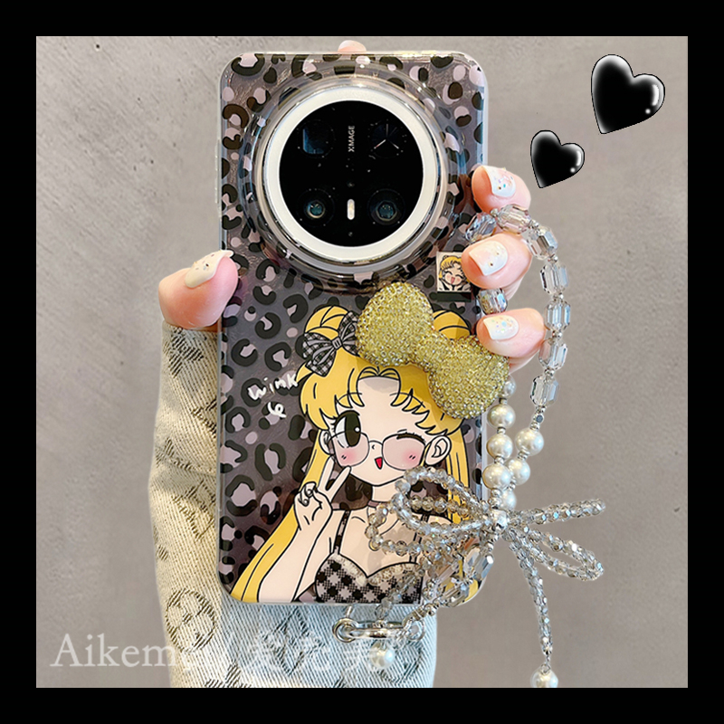 适用华为mate70pro+卡通手机壳女