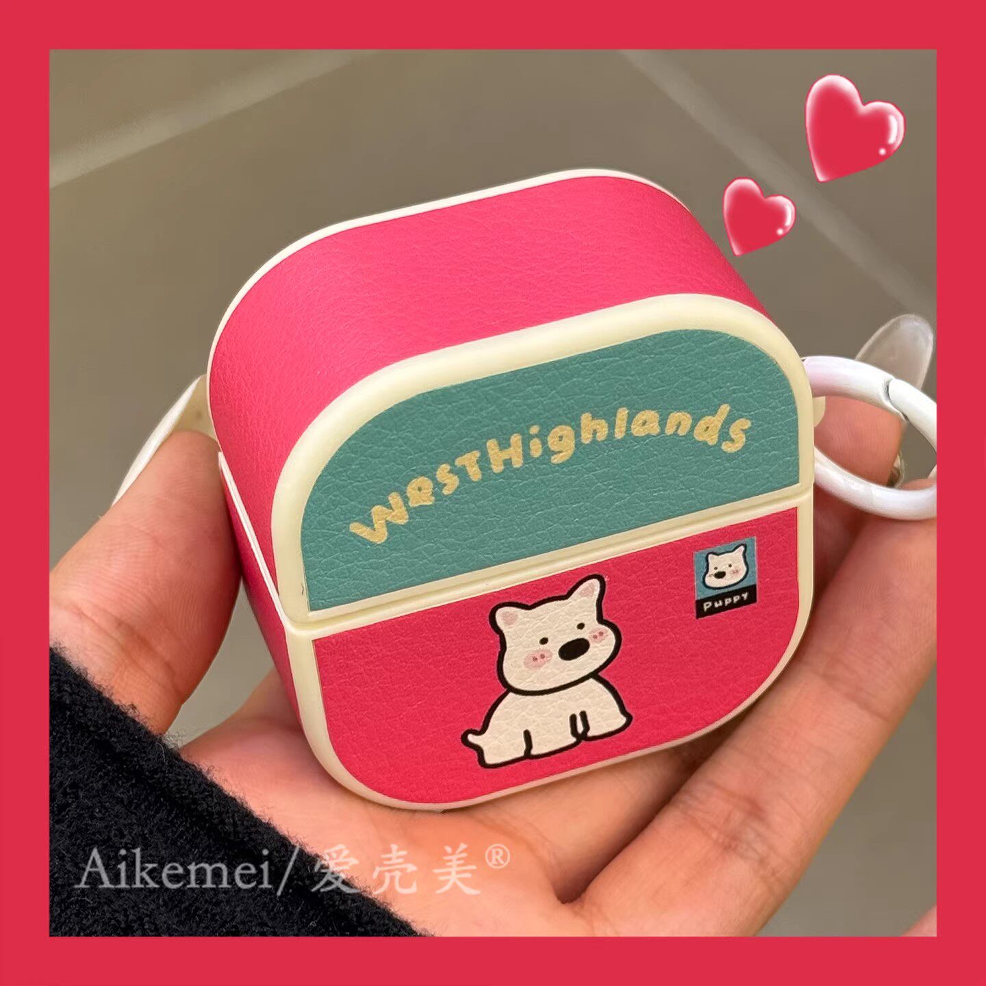 适用华为freeclip2耳机套日韩创意拼色可爱小动物freeb