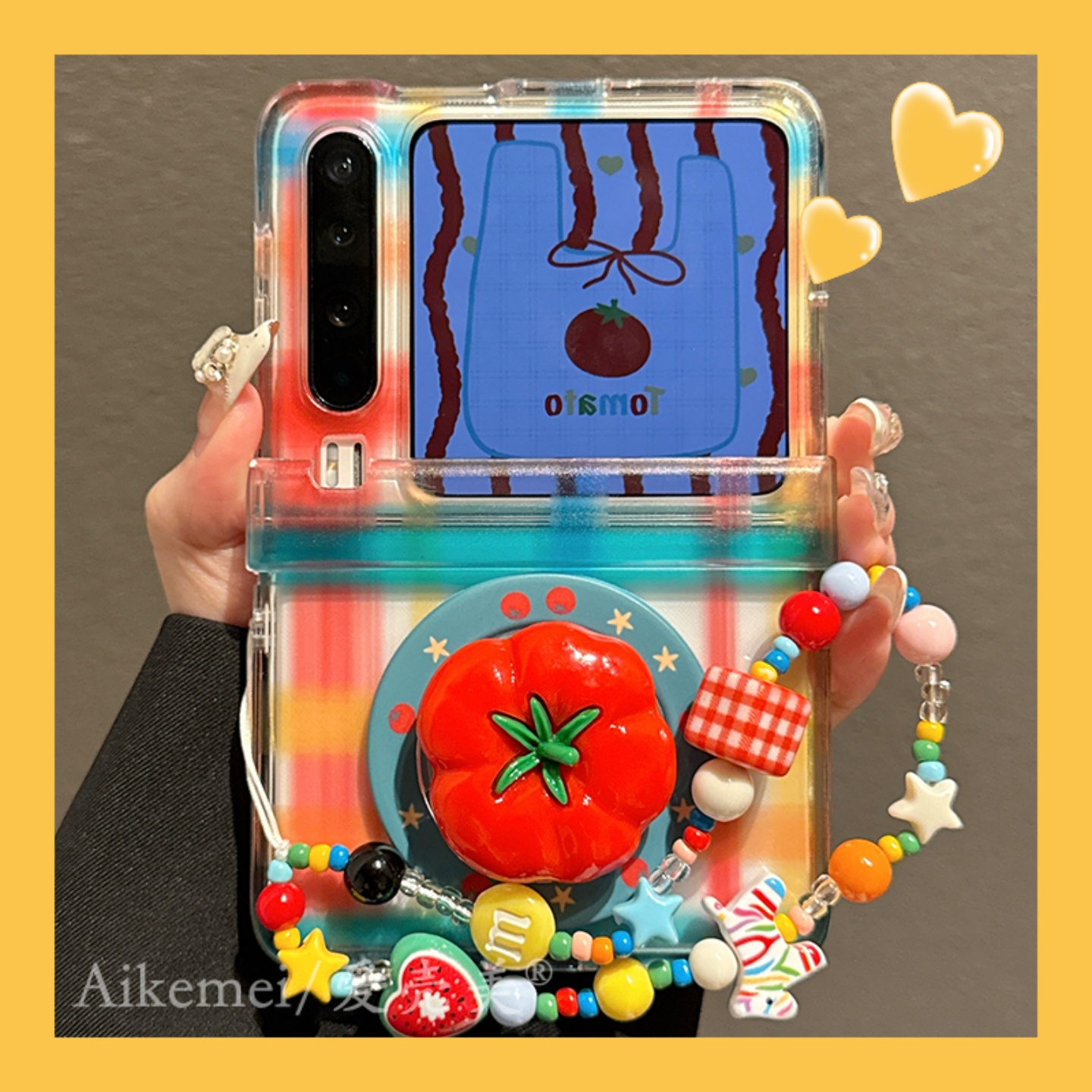 适用华为PuraX亚克力格纹手机壳