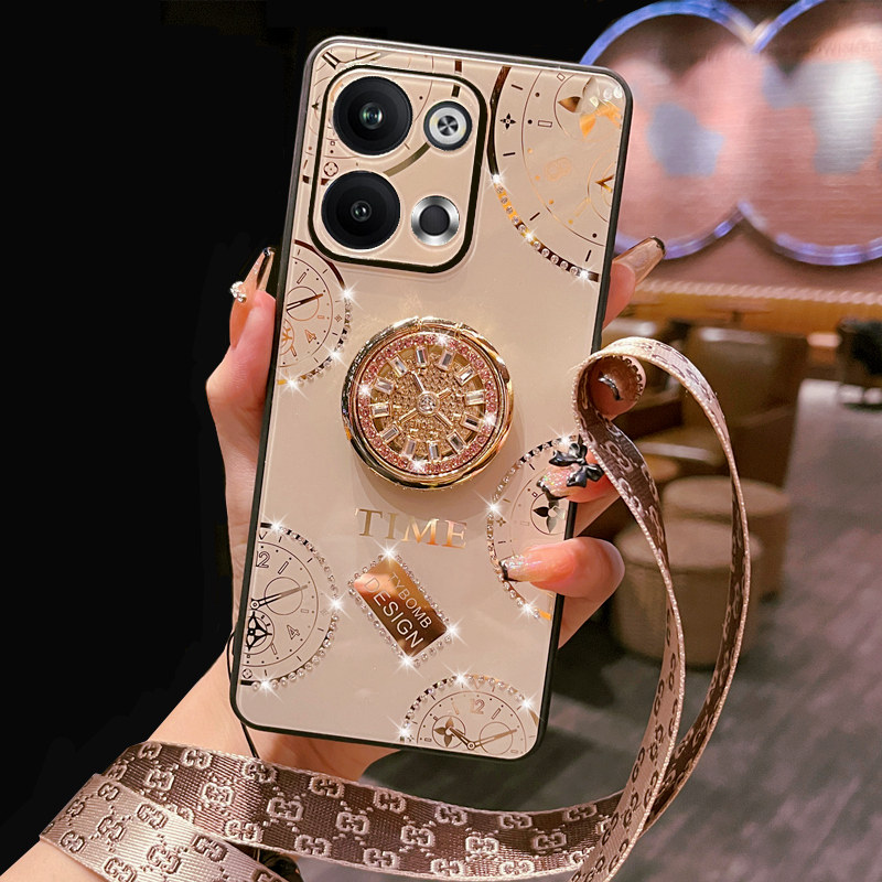 适用opporeno10新款手机壳女款防摔全包reno9pro外壳高级感带支架reno