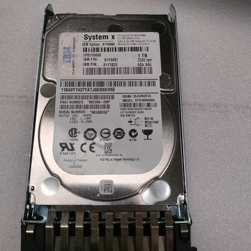 IBM 81Y9691 1T 7.2K 6G SAS 2.5 81Y3820 81Y9690 拆机原装硬盘