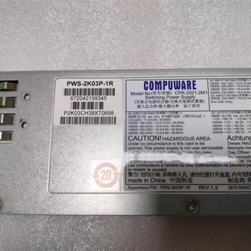 原装PWS-2K03P-1R/CPR-2021-2M1冗余电源2000W服务器模块